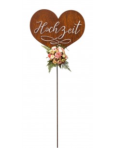 Liebesbeweise und Valentinstag Gartenstecker Hochzeit Höhe 157 cm Produktdetails:
Höhe des Herzes: 37 cm
Breite des Herzes:  2