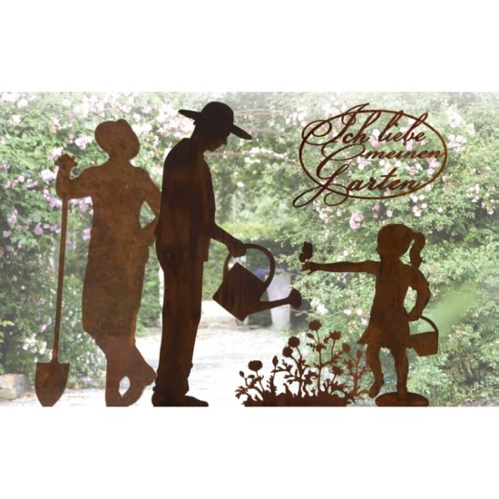 Gärtner Figur Gärtner - Gerhard - mit Gießkanne, zum Stecken 175 cm groß Höhe: 175 cm
Breite 80 cm
Gewicht 13,5 kg
hinten ist