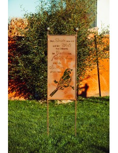 Gartenstecker Spatz - Höhe 205 cm - Gutes tun, fröhlich sein und die Spatzen pfeifen lassen. 2