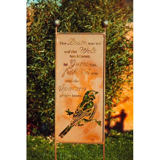 Gartenstecker Spatz - Höhe 205 cm