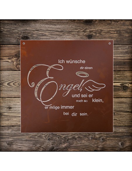 Spruchtafel - Ich wünsche dir einen Engel und sei er noch so klein, er möge immer bei dir sein