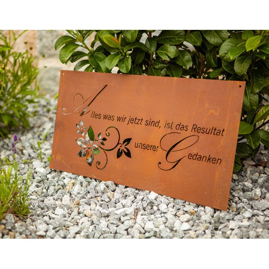 Spruchtafel - Alles was wir jetzt sind, ist das Resultat  unserer Gedanken