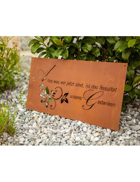 Spruchtafel - Alles was wir jetzt sind, ist das Resultat  unserer Gedanken