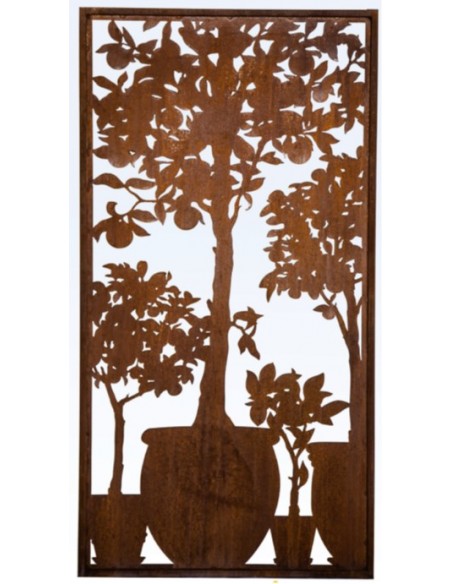 Sichtschutzwände und Paravents maritime Sichtschutzwand - Orangerie - mit Citrusbaummotiv - Höhe 200 cm - Breite 100 cm 
Der gr