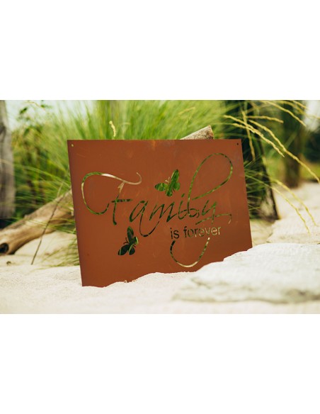 Spruchtafel - Family is forever - Breite 60 cm