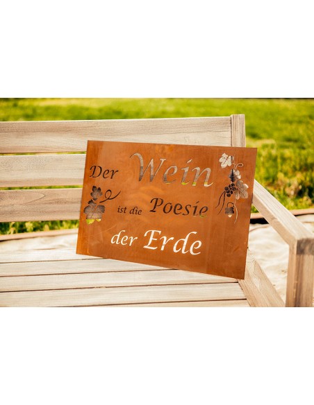 Spruchtafel - Der Wein ist die Poesie der Erde