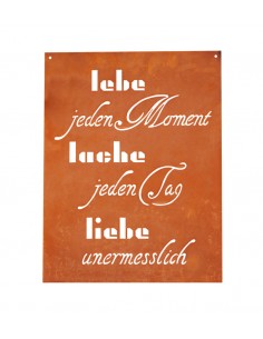 Spruchtafel - Lebe jeden Moment, lache jeden Tag, liebe unermesslich