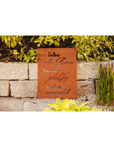 Spruchtafel - Lebe jeden Moment, lache jeden Tag, liebe unermesslich
