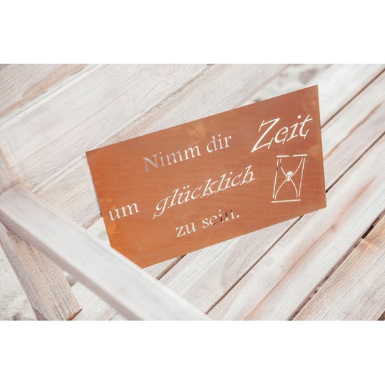 Spruchtafel - Nimm dir Zeit um glücklich zu sein