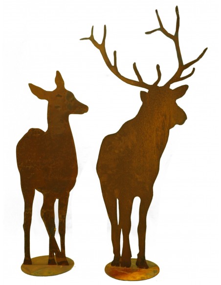 rostige Deko Hirsche und Rehe XXL Edelrost Reh von vorne zum Stecken - Höhe 140 cm, Breite 53 cm 
Höhe 140 cm
Breite 53 cm
Ed