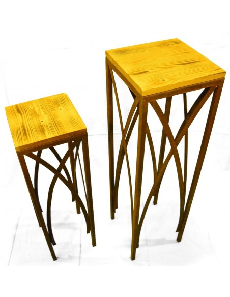 Tische, Stühle und Möbel Edelrost Holz Tische 2er Set - 102 cm + 78 cm hoch 
2-er Set
29 x 29 x 102 cm
25 x 25 x 78 cm
Ideal zur