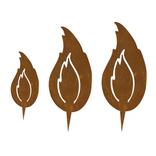 Edelrost Steck-Flamme - groß - Höhe 30 cm