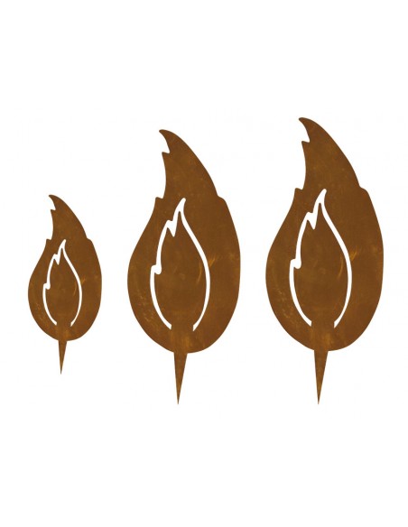 Edelrost Steck-Flamme - klein - Höhe 10 cm