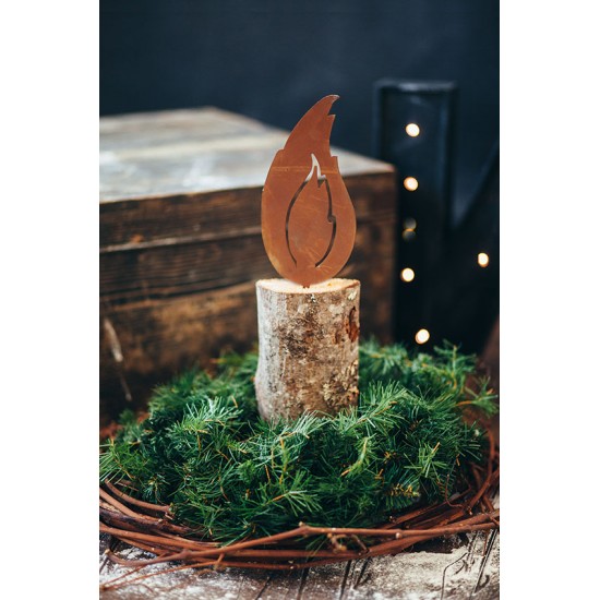 Edelrost Steck-Flamme - klein - Höhe 10 cm