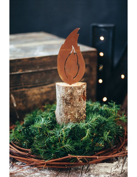 Edelrost Steck-Flamme - klein - Höhe 10 cm