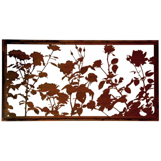 Sichtschutzwände und Paravents Sichtschutwand Quer -Lovely- Rosen Motiv Höhe 100 cm Breite  200 cm mit Umrandung 







