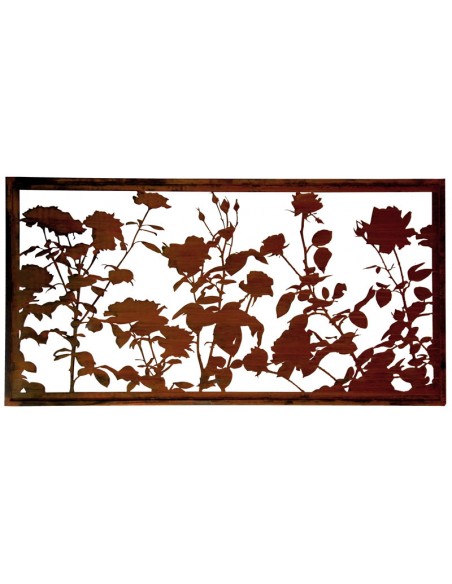 Sichtschutzwände und Paravents Sichtschutwand Quer -Lovely- Rosen Motiv Höhe 100 cm Breite  200 cm mit Umrandung 







