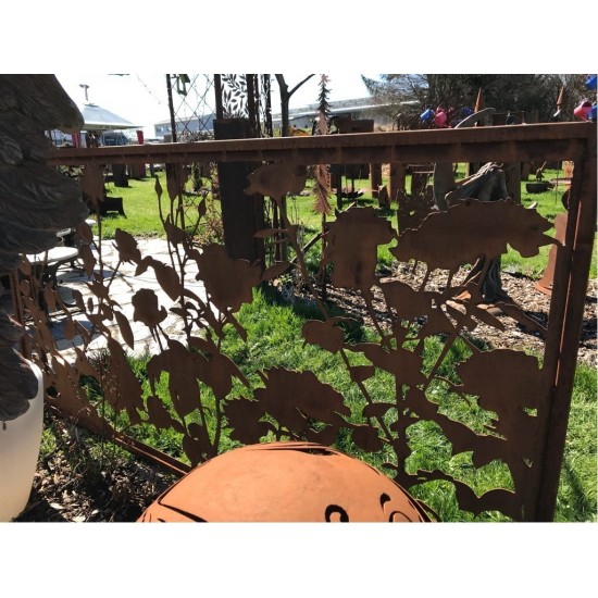 Sichtschutzwände und Paravents Sichtschutwand Quer -Lovely- Rosen Motiv Höhe 100 cm Breite  200 cm mit Umrandung 







