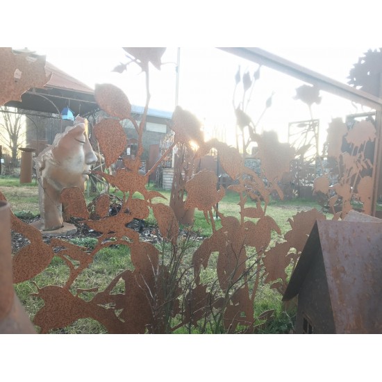 Sichtschutzwände und Paravents Sichtschutwand Quer -Lovely- Rosen Motiv Höhe 100 cm Breite  200 cm mit Umrandung 







