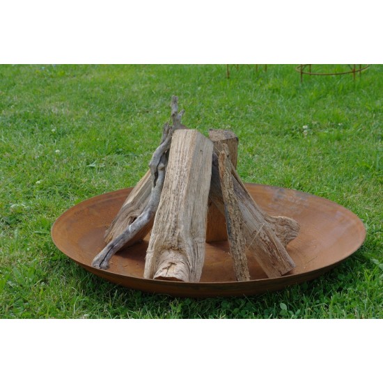 runde Pflanzschalen runde Feuerschale aus 3 mm Stahl, 80 cm Durchmesser 
Höhe 10 cm
Durchmesser 80 cm
