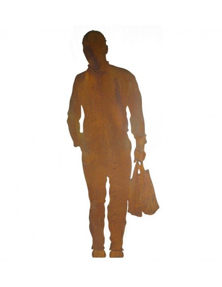 Menschen und Silhouetten Edelrost Figur Florian Diese lebensgroße Männer Figur ist ein Highlight vor Ihrem Geschäft, das die Bli