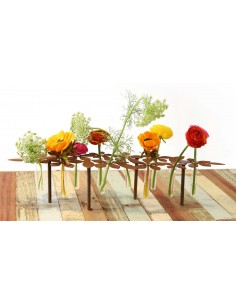 ausgefallene Tischdekoration  Tischdeko Ständer - Blumen - 64 cm lang inkl. 10 Reagenzgläser Die perfekte Tischdeko mit Blumen: