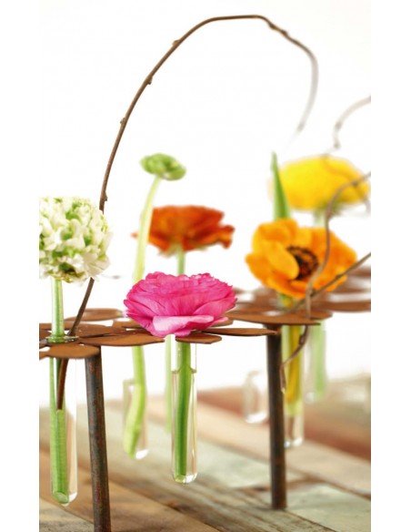 ausgefallene Tischdekoration  Tischdeko Ständer - Blumen - 64 cm lang inkl. 10 Reagenzgläser Die perfekte Tischdeko mit Blumen:  ausgefallene Tischdekoration  Tischdeko Ständer - Blumen - 64 cm lang inkl. 10 Reagenzgläser Die perfekte Tischdeko mit Blumen: