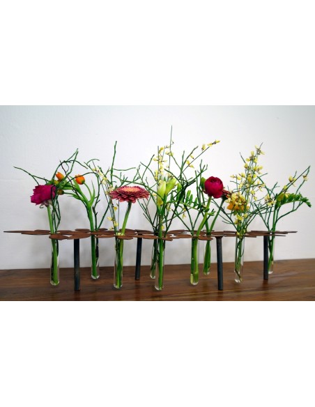 ausgefallene Tischdekoration  Tischdeko Ständer - Blumen - 64 cm lang inkl. 10 Reagenzgläser Die perfekte Tischdeko mit Blumen: 