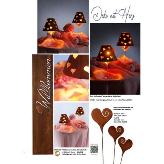 Gartendeko Rost Edelrost Stele - Willkommen - in Schreibschrift - Höhe 200 cm 
Höhe 200 cm
Breite 41 cm