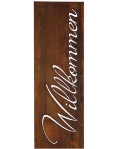 Gartendeko Rost Edelrost Stele - Willkommen - in Schreibschrift - Höhe 200 cm 
Höhe 200 cm
Breite 41 cm
 2
