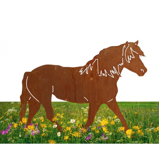 Pferde + Esel Edelrost Pferd auf Platte zum Stellen - Höhe 60 cm Edelrost Pferd auf Platte zum Stellen
Höhe: 60 cm
Breite: 80 cm