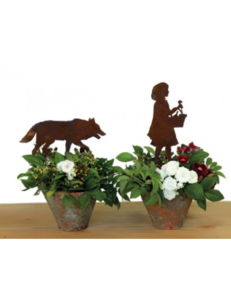 Gartendeko Rost Gartenstecker Rotkäppchen - 20 cm hoch - groß 
Höhe 20 cm
zzgl. Stecker 7 cm
