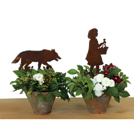 Gartendeko Rost Gartenstecker Böser Wolf - 20 cm breit - groß 
Höhe 10 cm
Breite 20 cm
zzgl. Stecker 7 cm
