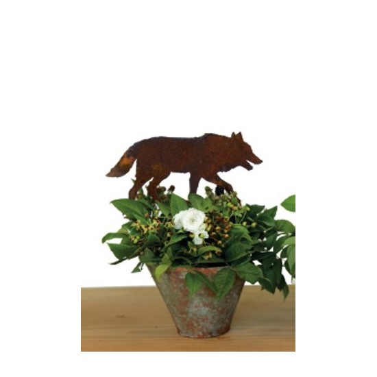 Gartendeko Rost Gartenstecker Böser Wolf - 20 cm breit - groß 
Höhe 10 cm
Breite 20 cm
zzgl. Stecker 7 cm