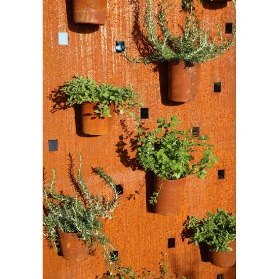 Sichtschutzwände und Paravents Sichtschutzwand mit eckigen Öffnungen für Töpfe - Höhe 200 x 100 cm Paravent mit eckigen Öffnunge