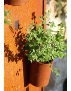 Gartendeko Rost Edelrost Sichtschutz mit eckigen Öffnungen für Töpfe - Höhe 80cm, Breite 120 cm 
Höhe 80 cm
Breite 120 cm 2