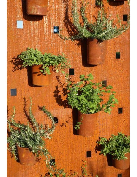 Gartendeko Rost Edelrost Sichtschutz mit eckigen Öffnungen für Töpfe - Höhe 80cm, Breite 120 cm 

Höhe 80 cm
Breite 120 cm
