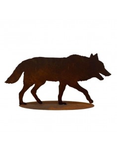 Fuchs und Wolf Gartenfigur - Böser Wolf 127 cm lang aus 2 mm Stahl Der böse Wolf aus dem Märchen des Rotkäppchens in lebensechte