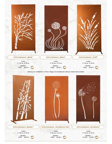 Feuerschalen GRATIS - Deko Katalog 2021 - Gartendeko - Sichtschutz und schöne Sprüche Kostenloser Deko Katalog vom Metallmichl f