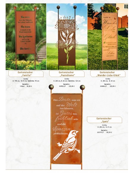 Feuerschalen GRATIS - Deko Katalog 2021 - Gartendeko - Sichtschutz und schöne Sprüche Kostenloser Deko Katalog vom Metallmichl f