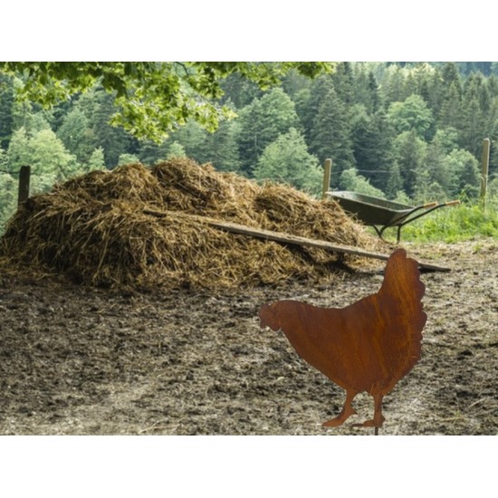 Start Geneigtes Huhn auf kurzem Stab - Höhe 39 cm 
