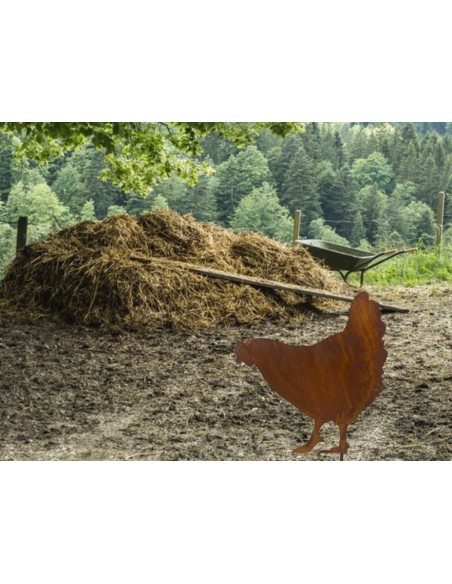 Start Geneigtes Huhn auf kurzem Stab - Höhe 39 cm 
