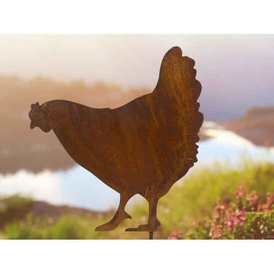Start Geneigtes Huhn auf kurzem Stab - Höhe 39 cm 