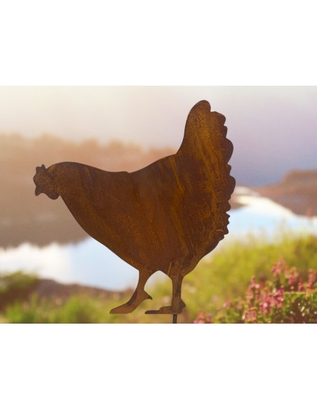 Start Geneigtes Huhn auf kurzem Stab - Höhe 39 cm 