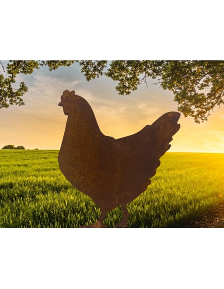 Hühner, Gockel und Küken Stehendes Huhn auf kurzem Stab Höhe 39 cm  Hühner, Gockel und Küken Stehendes Huhn auf kurzem Stab Höhe 39 cm