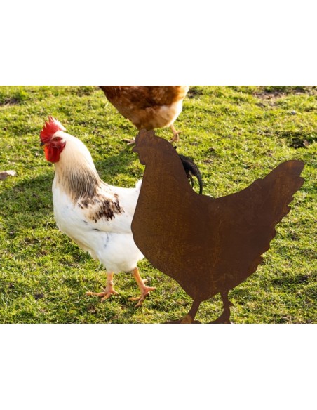 Hühner, Gockel und Küken Stehendes Huhn auf kurzem Stab Höhe 39 cm  Hühner, Gockel und Küken Stehendes Huhn auf kurzem Stab Höhe 39 cm