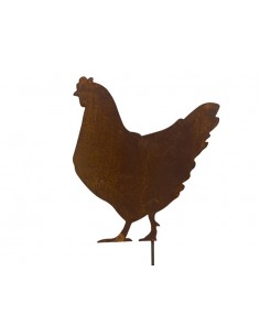 Hühner, Gockel und Küken Stehendes Huhn auf kurzem Stab Höhe 39 cm