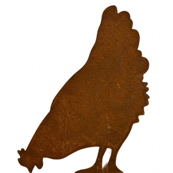 Gartendeko Rost Deko Huhn - pickend - 39 cm hoch mit Standplatte Huhn pickend auf einer Standplatte.

Höhe 39 cm
Breite 35 cm