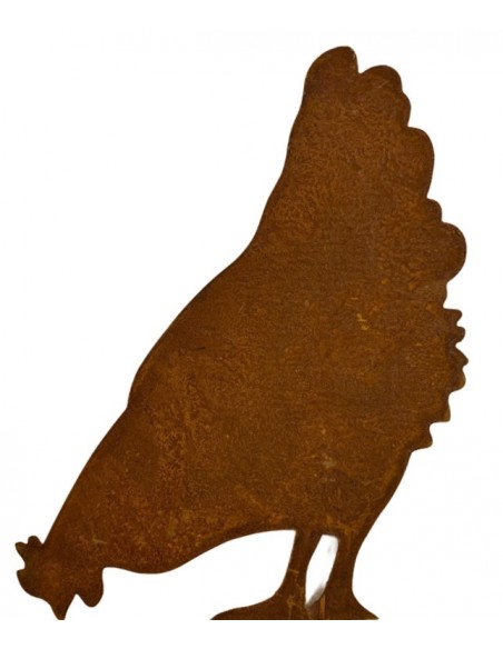 Gartendeko Rost Deko Huhn - pickend - 39 cm hoch mit Standplatte Huhn pickend auf einer Standplatte.

Höhe 39 cm
Breite 35 cm