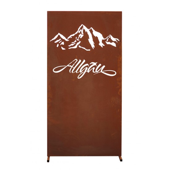 Sichtschutzzaun Metall - Allgäu Berge - Höhe 180 cm -Trennwand für den Garten